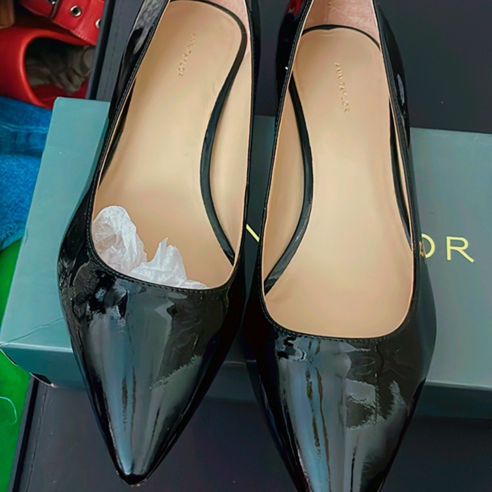 Ann Taylor Black Patent Leather Heels